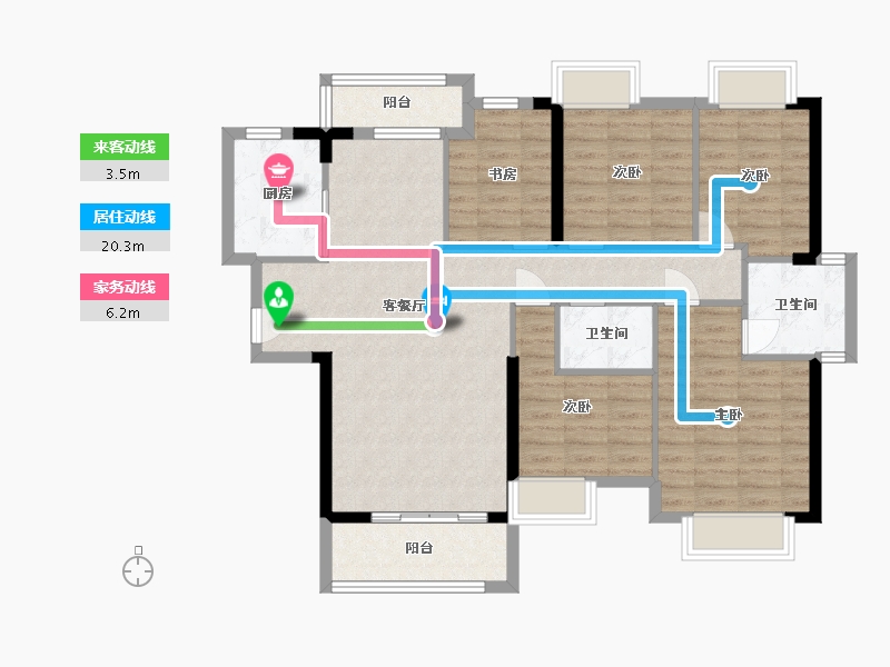 江西省-赣州市-宝义·家和院-107.64-户型库-动静线