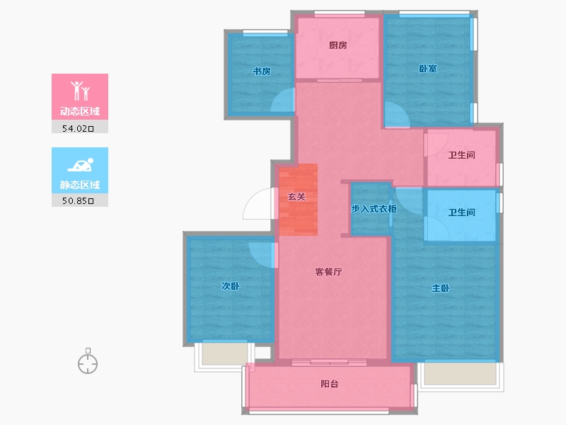 浙江省-衢州市-德信君宸-94.00-户型库-动静分区