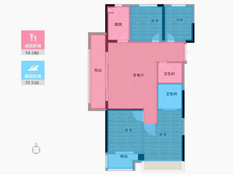 浙江省-金华市-中汽汽车城丽晶湾-100.00-户型库-动静分区