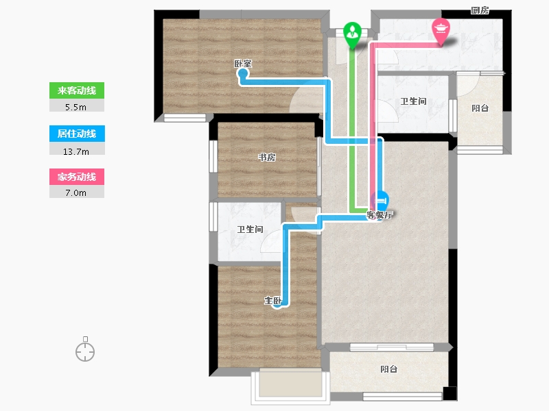 福建省-泉州市-鑫亿山水壹号-78.00-户型库-动静线