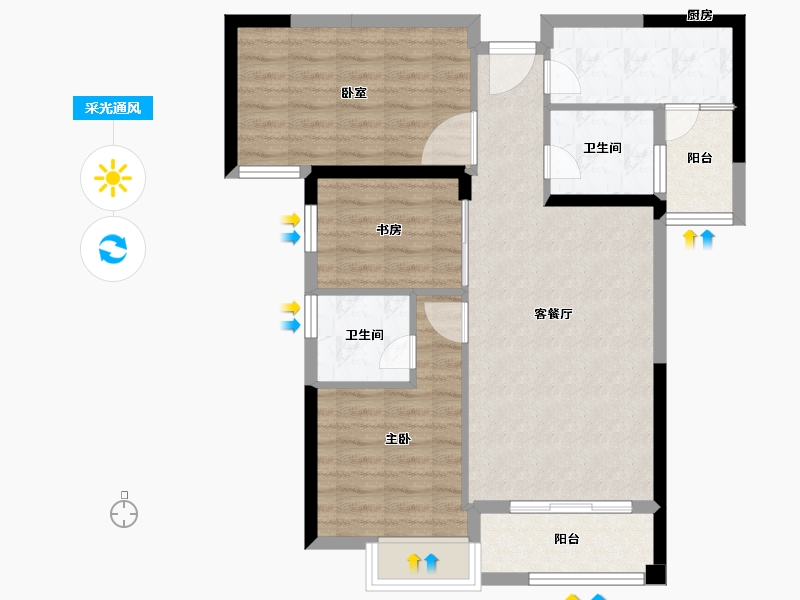 福建省-泉州市-鑫亿山水壹号-78.00-户型库-采光通风