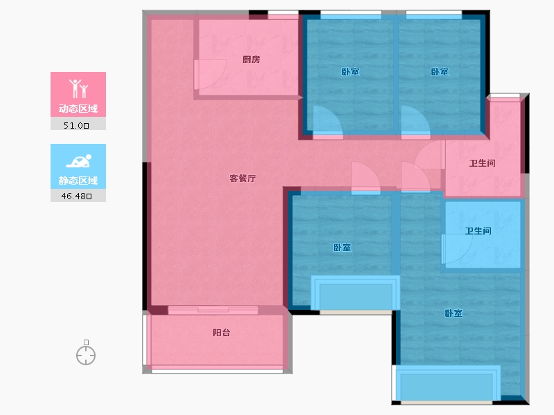 安徽省-合肥市-荣盛华府-86.00-户型库-动静分区