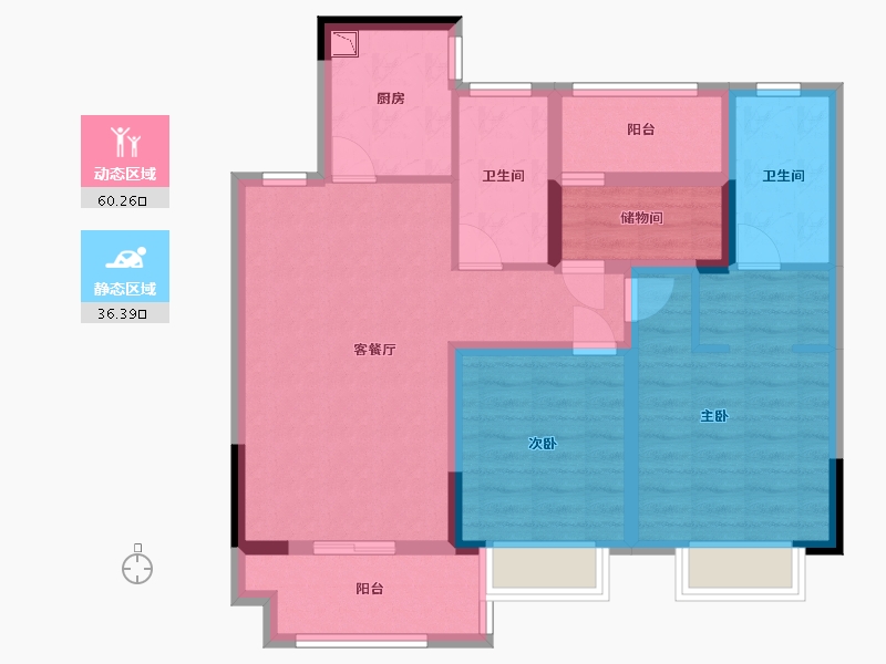 江西省-赣州市-中梁·壹号院-84.81-户型库-动静分区