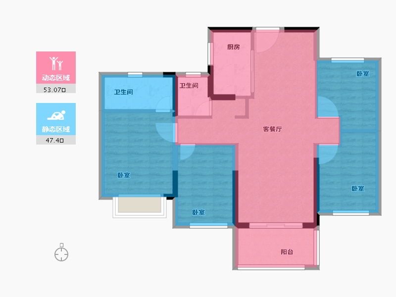 福建省-泉州市-晋江阳光城-90.00-户型库-动静分区