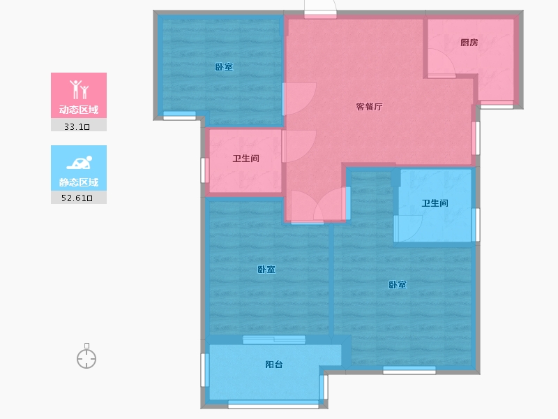 浙江省-湖州市-德清瑞鑫禹悦府-77.00-户型库-动静分区