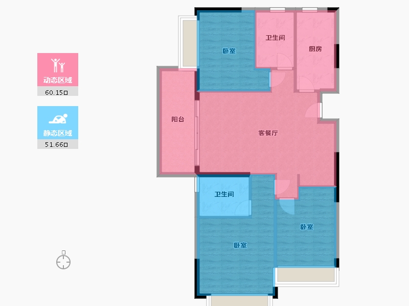 浙江省-湖州市-湖州恒大珺睿府-102.00-户型库-动静分区