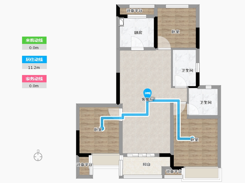 浙江省-金华市-新城香悦兰城-79.00-户型库-动静线