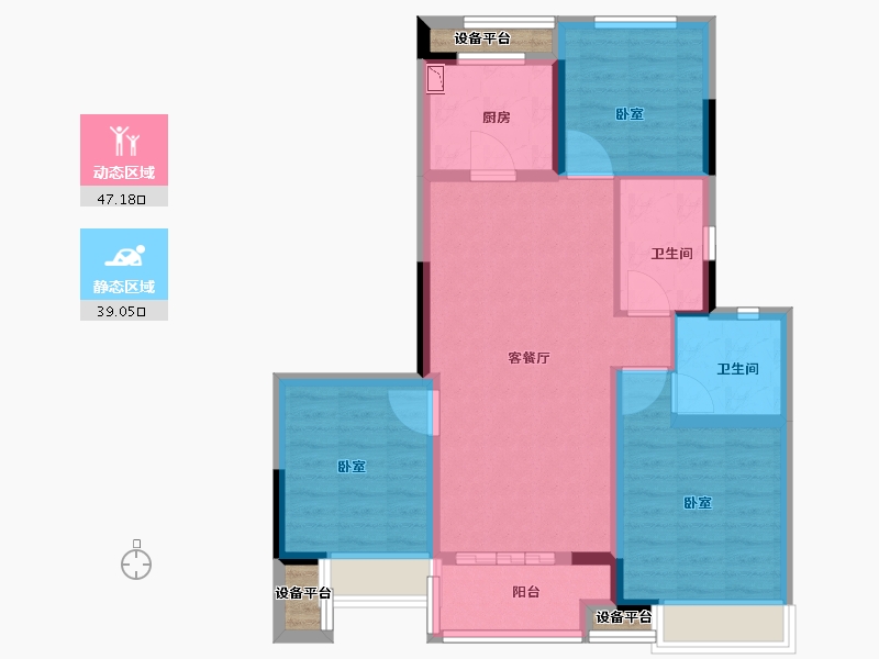 浙江省-金华市-新城香悦兰城-79.00-户型库-动静分区