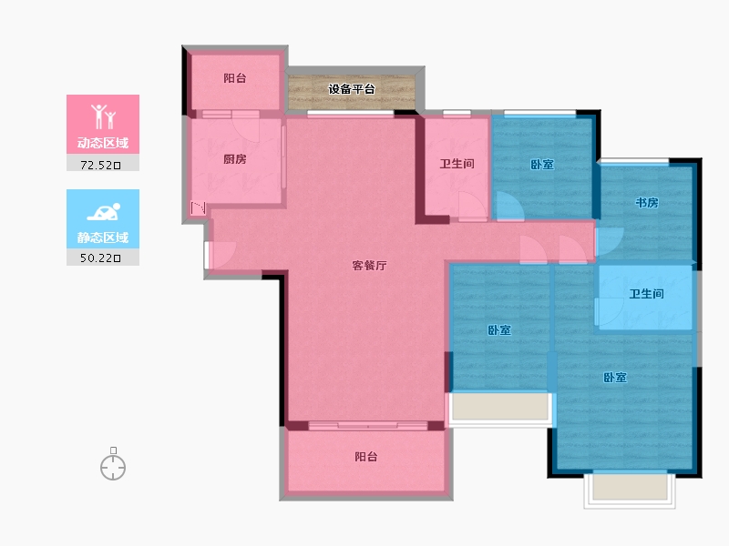 浙江省-湖州市-湖州恒大珺睿府-114.00-户型库-动静分区