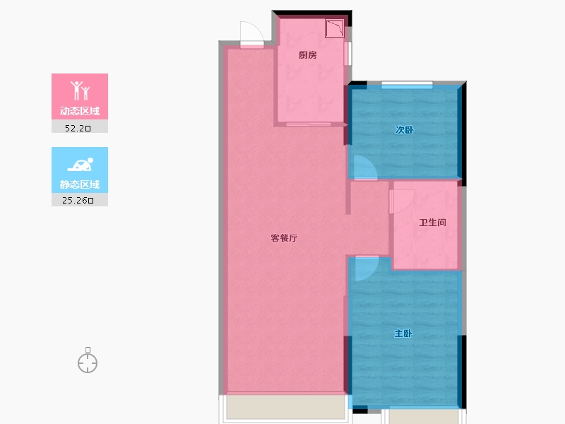 吉林省-长春市-长春恒大国际新都-70.00-户型库-动静分区