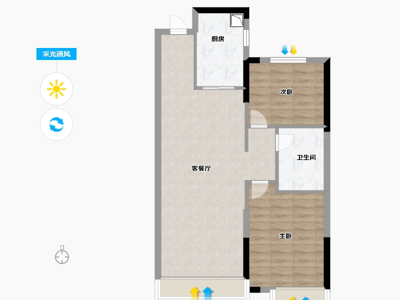 吉林省-长春市-长春恒大国际新都-70.00-户型库-采光通风