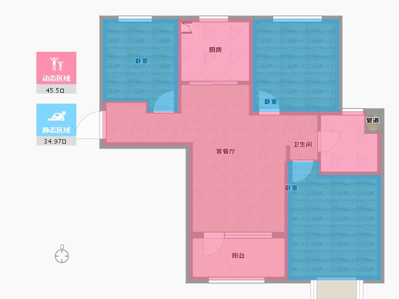 山东省-青岛市-海尔产城创悦湖兰庭-71.00-户型库-动静分区