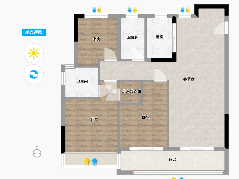 浙江省-湖州市-漾山宸院-87.11-户型库-采光通风