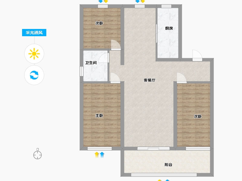 山东省-青岛市-怡华悦峰-93.00-户型库-采光通风