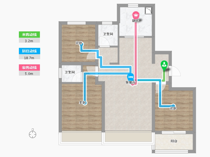 吉林省-长春市-云邸-71.91-户型库-动静线