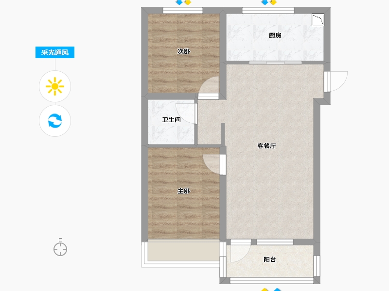 吉林省-长春市-御桂园咏椿-57.90-户型库-采光通风