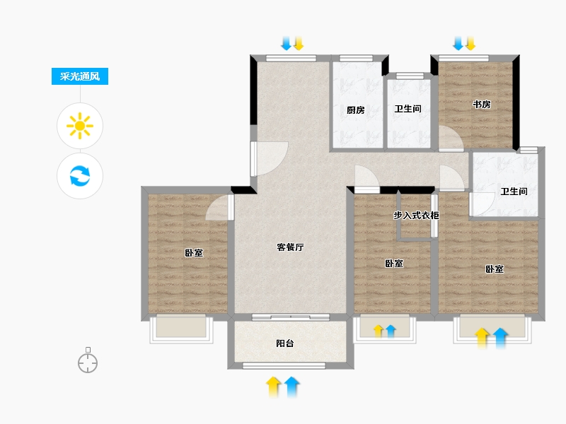 浙江省-湖州市-大发德光·融悦锦园-110.01-户型库-采光通风