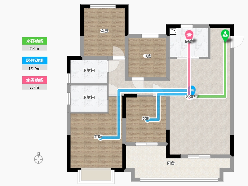 江西省-赣州市-宁都中梁壹号院-103.20-户型库-动静线