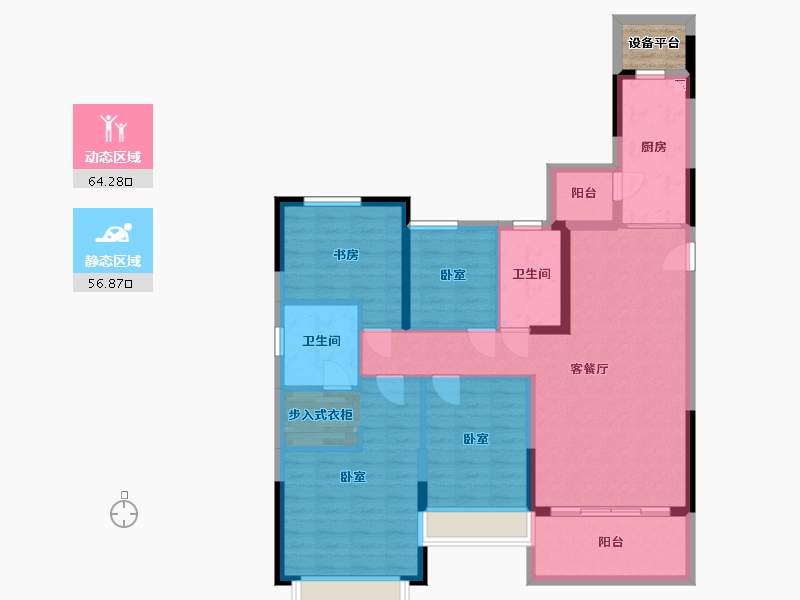 浙江省-湖州市-湖州恒大珺睿府-111.00-户型库-动静分区