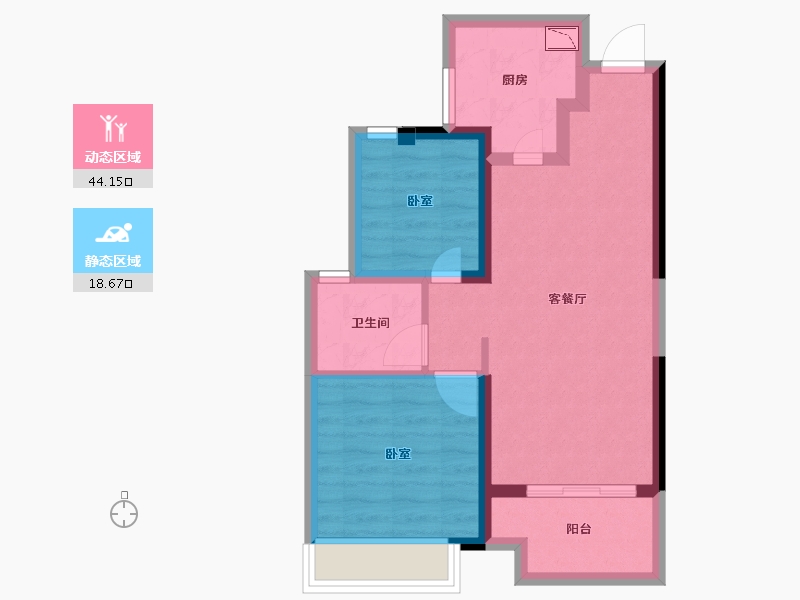 福建省-泉州市-保利住宅第5湾-54.99-户型库-动静分区