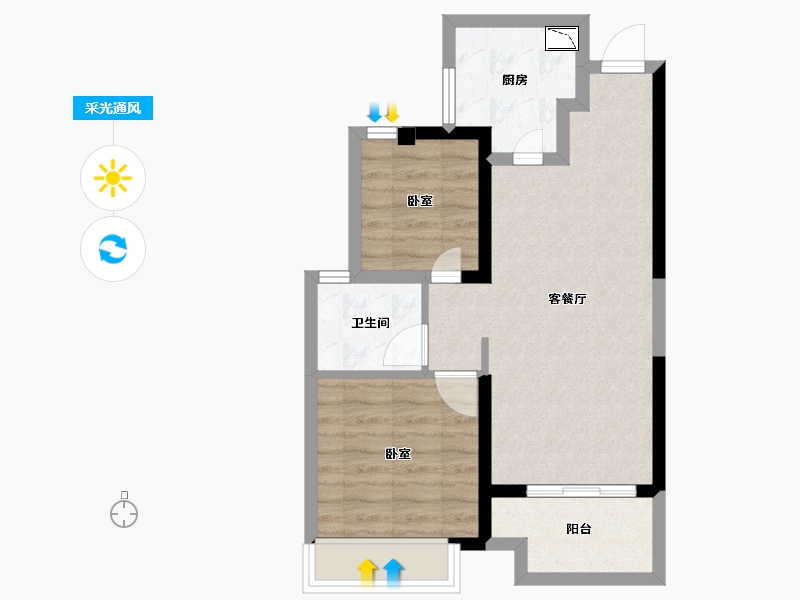 福建省-泉州市-保利住宅第5湾-54.99-户型库-采光通风