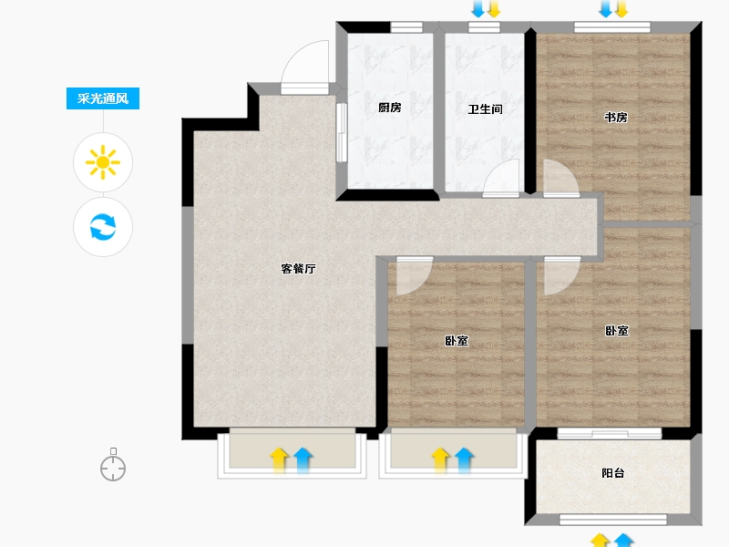 山东省-济南市-国悦瑞府-84.99-户型库-采光通风