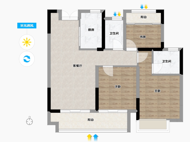 江西省-上饶市-友邦皇家公馆二期-82.00-户型库-采光通风