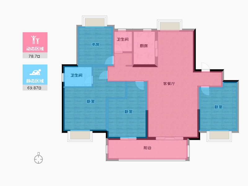 江苏省-镇江市-中南颐居合山居·彩虹街-134.00-户型库-动静分区