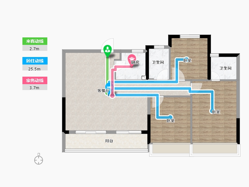 浙江省-金华市-大家新鸿万锦城-94.00-户型库-动静线