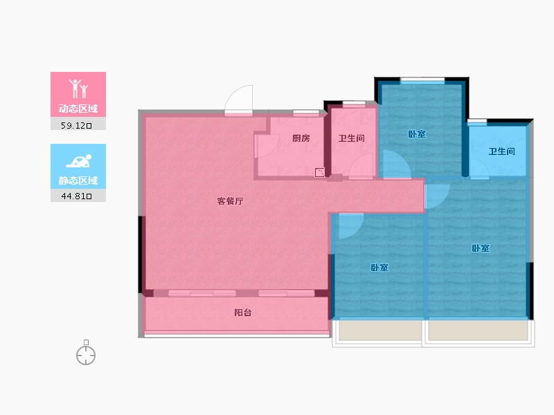 浙江省-金华市-大家新鸿万锦城-94.00-户型库-动静分区