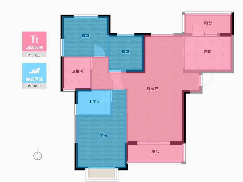 河南省-郑州市-恒大山水城-93.53-户型库-动静分区