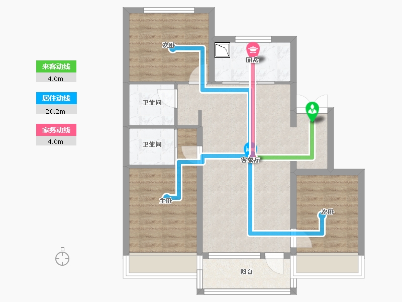 吉林省-长春市-御桂园咏椿-77.96-户型库-动静线