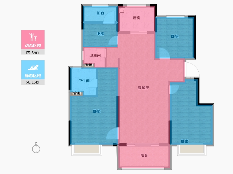 浙江省-宁波市-凯旋府-121.06-户型库-动静分区