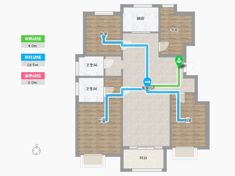 浙江省-杭州市-雷威沁园-102.96-户型库-动静线