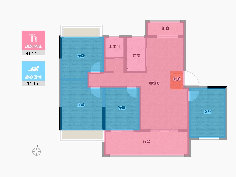 安徽省-阜阳市-锦绣阮城-104.00-户型库-动静分区