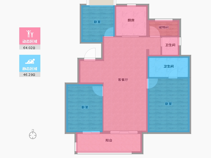 安徽省-亳州市-中南新悦府-99.36-户型库-动静分区