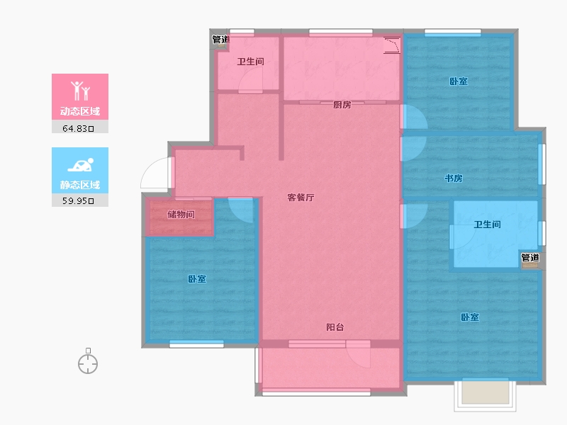 山东省-青岛市-万科未来城-112.87-户型库-动静分区