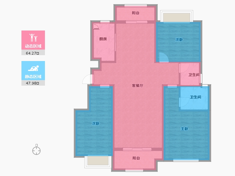 江西省-赣州市-崇义·壹號院-100.60-户型库-动静分区