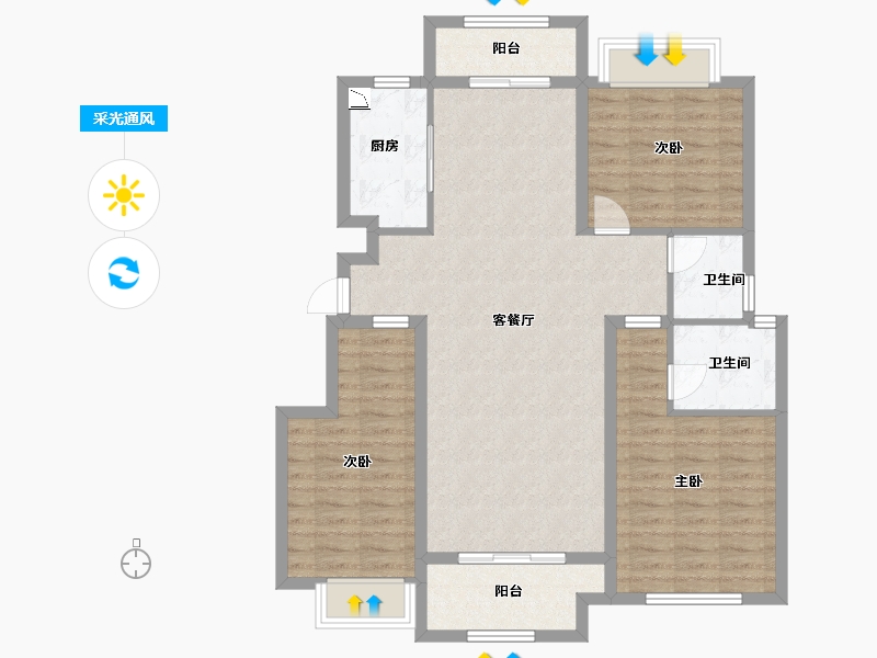 江西省-赣州市-崇义·壹號院-100.60-户型库-采光通风