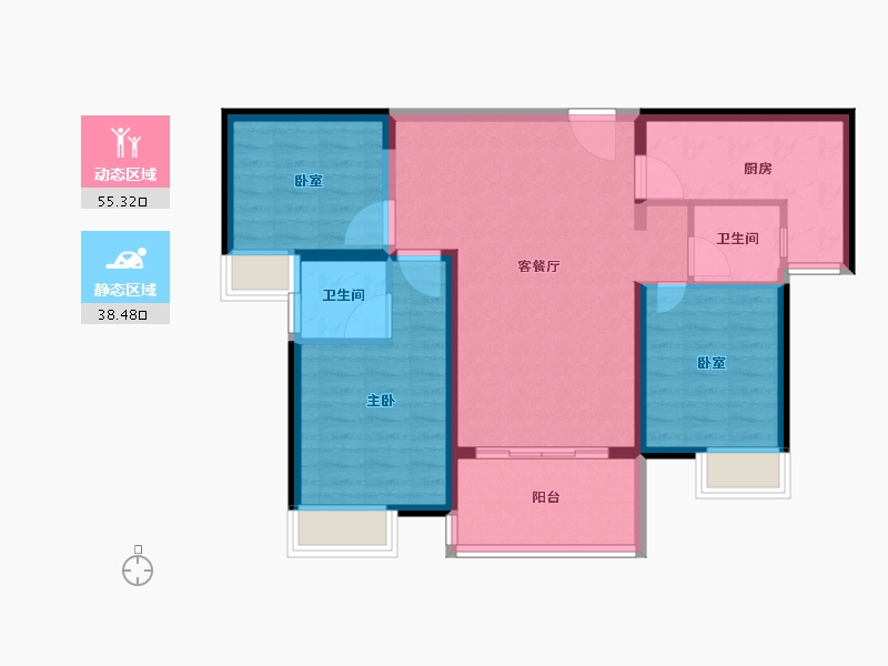 福建省-泉州市-广海新景悦府-83.99-户型库-动静分区