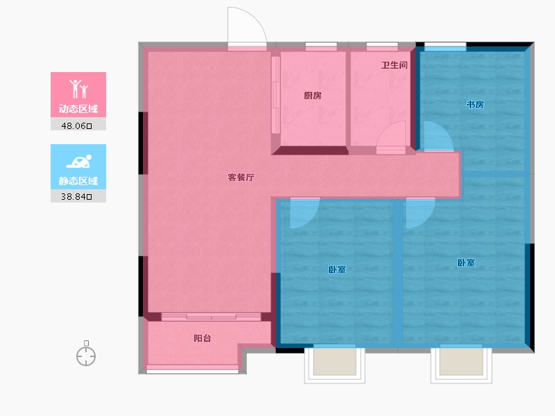 山东省-济南市-锦绣华府-77.99-户型库-动静分区