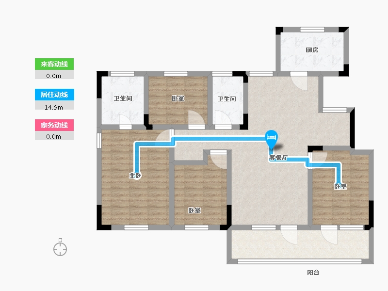 山东省-淄博市-恒信麓湖-114.00-户型库-动静线