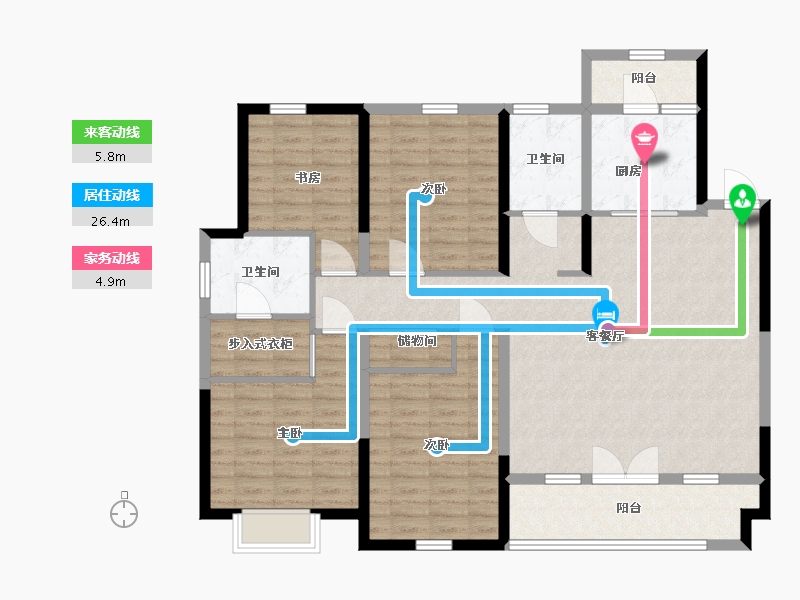 山东省-青岛市-融合嘉园-126.00-户型库-动静线