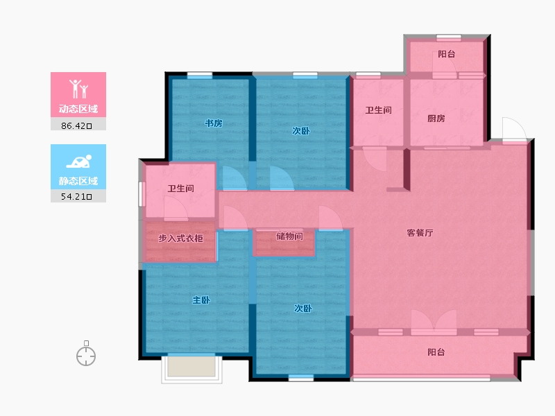 山东省-青岛市-融合嘉园-126.00-户型库-动静分区