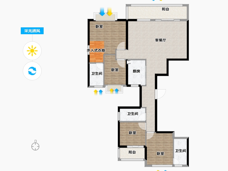 福建省-泉州市-源昌江南城-150.37-户型库-采光通风