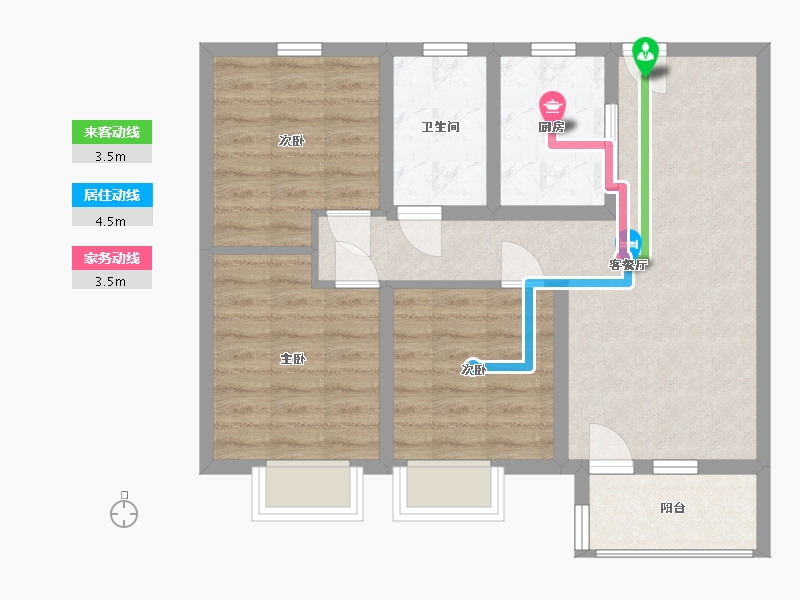 山东省-青岛市-青岛金地自在城-69.25-户型库-动静线