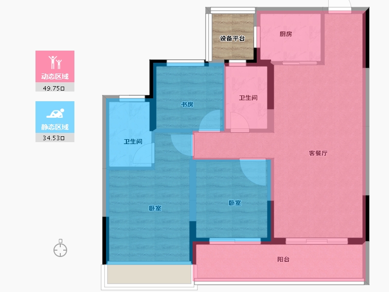 浙江省-金华市-义乌望辰府-78.00-户型库-动静分区