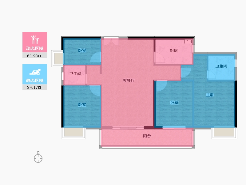 福建省-泉州市-雅致新天地-105.25-户型库-动静分区