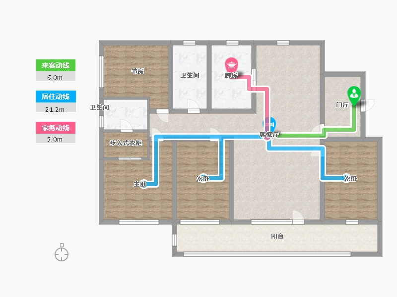 山东省-青岛市-弗莱德建公元-135.00-户型库-动静线