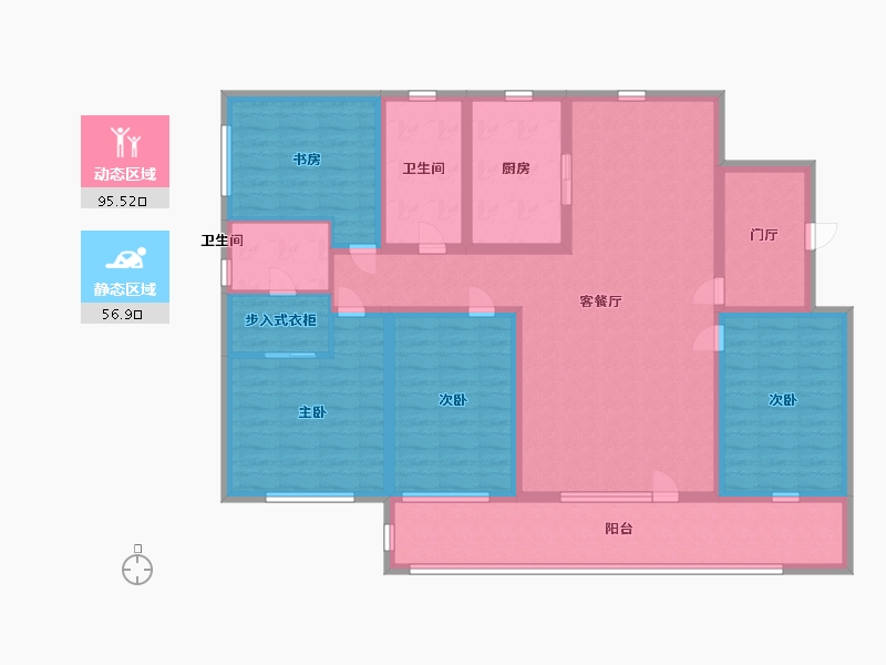 山东省-青岛市-弗莱德建公元-135.00-户型库-动静分区